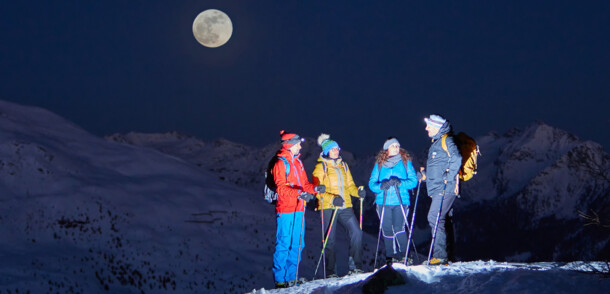     Tyrol Wschodni - Park Narodowy Wysokich Taurów - wędrówki na rakietach śnieżnych przy pełni księżyca / Nationalpark Hohe Tauern